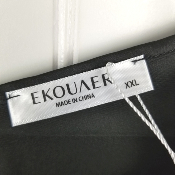 Ekouaer Womens Black Lace Satin Cami Size XXL Plus Feminine Y2K 90s Fairy Grunge - Picture 6 of 10